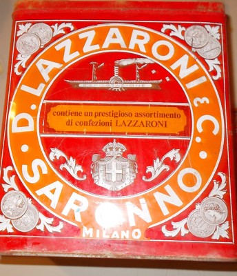 Scatola Di Latta Pubblicitaria Lazzaroni Saronno   Navigazione Ed Esportazione