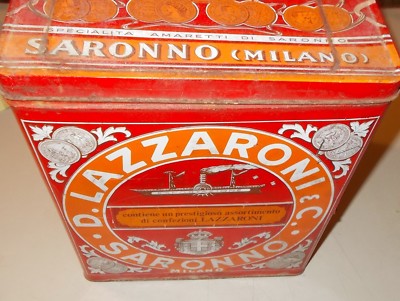 Scatola Di Latta Pubblicitaria Lazzaroni Saronno   Navigazione Ed Esportazione