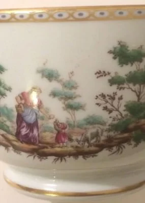 Richard Ginori: Porcelain Bowl with Bucolic and Agrarian Scenes