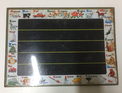 Piccola Lavagna Metallica E Alfabetiere   Giochi Per Bambini Con Animali E Oggetti