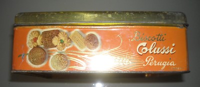 Umbria, Perugia: Scatola Pubblicitaria Biscotti Colussi Con Vedute d'Italia (Napoli, Roma, Sicilia, Firenze)