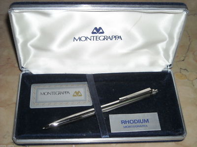 Penna A Sfera Montegrappa Modello Rhodium In Astuccio Originale