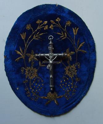 Decorativo Quadretto d'Epoca   Arte Popolare Devozionale   Cornice Ovale   Inusuale