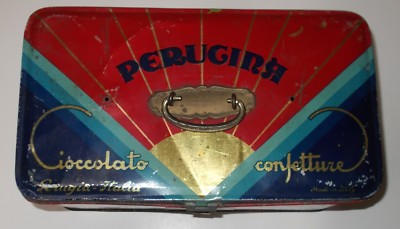 Perugia, Dolciaria Perugina: Cioccolato E Confetture. Scatola Pubblicitaria In Latta Art Déco