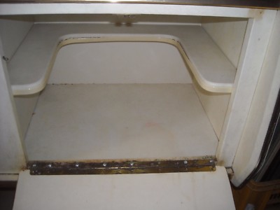 Credenza Modernariato Anni '50 In Legno, Vetro E Similpelle