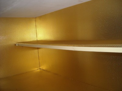 Credenza Modernariato Anni '50 In Legno, Vetro E Similpelle