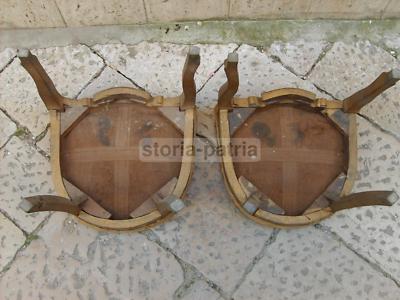 Coppia Di Sgabelli d'Epoca XIX Secolo, Provenienza Nobiltà Romana