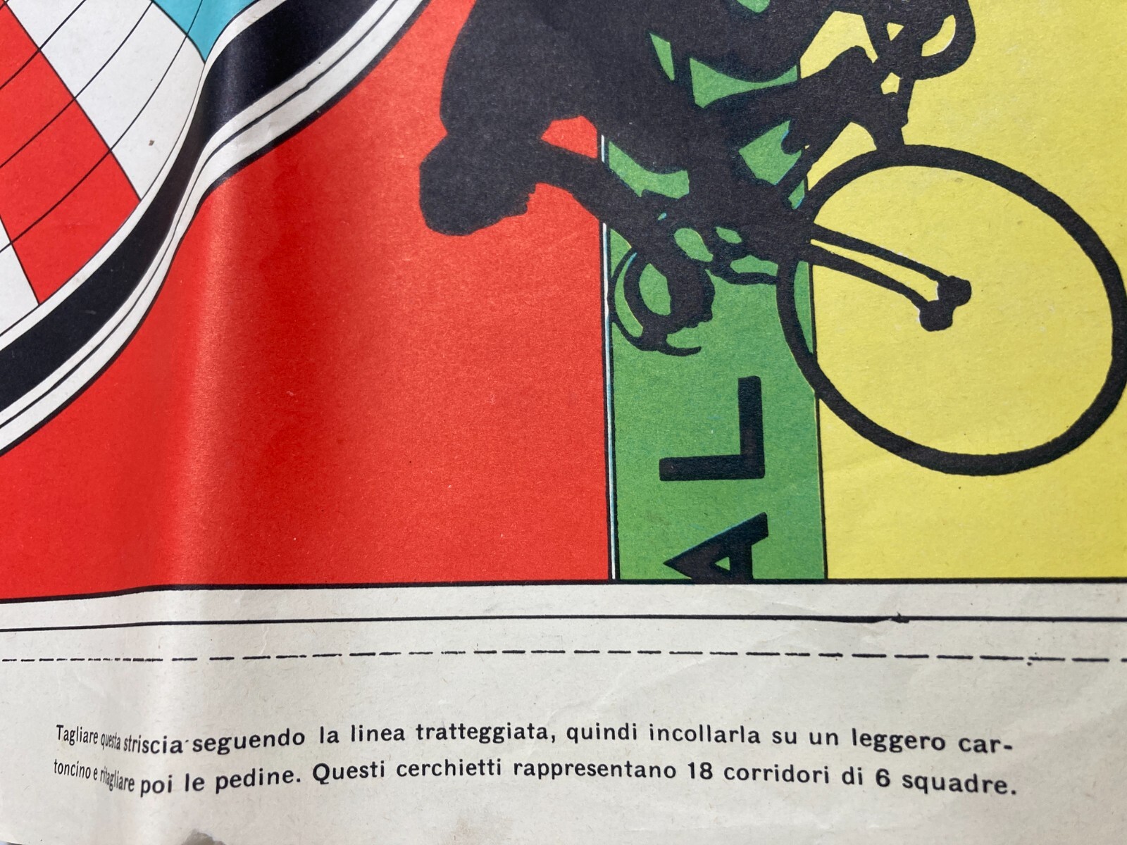 Sport: Ciclismo, Giro d'Italia. Enorme Gioco Di Percorso, Cromolitografia Gerevini, Cremona
