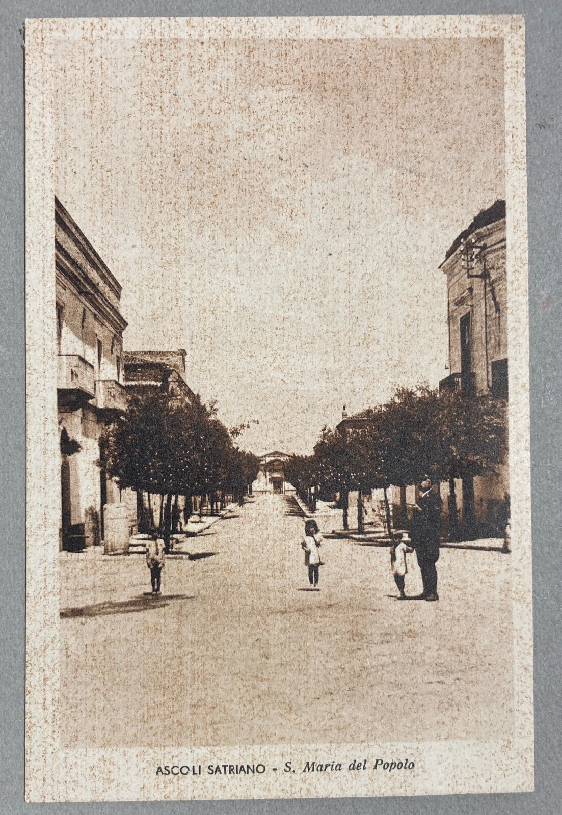 Puglia, Ascoli Satriano: Animata Veduta Fotografica. Cartolina d'Epoca. Battista