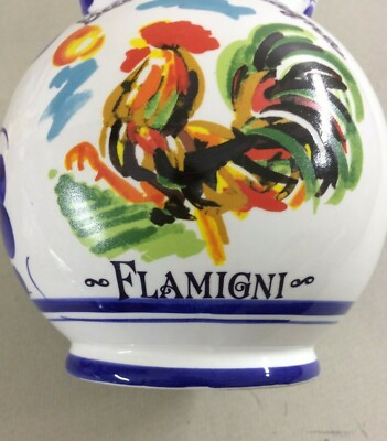 Ceramica Decorativa   Boccale Decorato Con Gallo   Pubblicità Flamigni   Romagna
