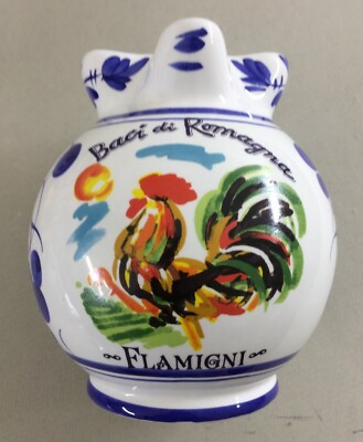 Ceramica Decorativa   Boccale Decorato Con Gallo   Pubblicità Flamigni   Romagna