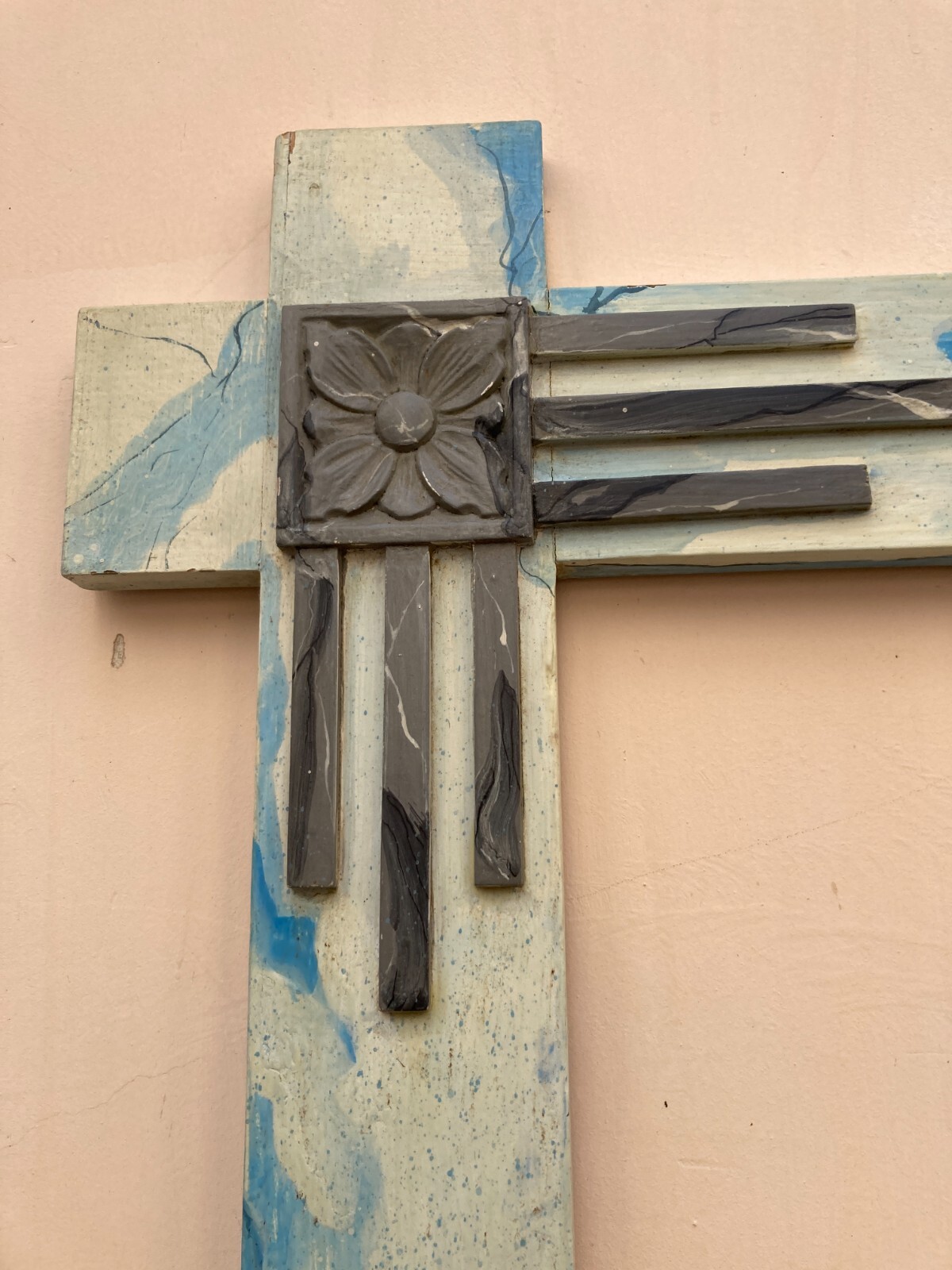 Cornice d'Epoca In Stile Liberty Con Decoro Marmorizzato