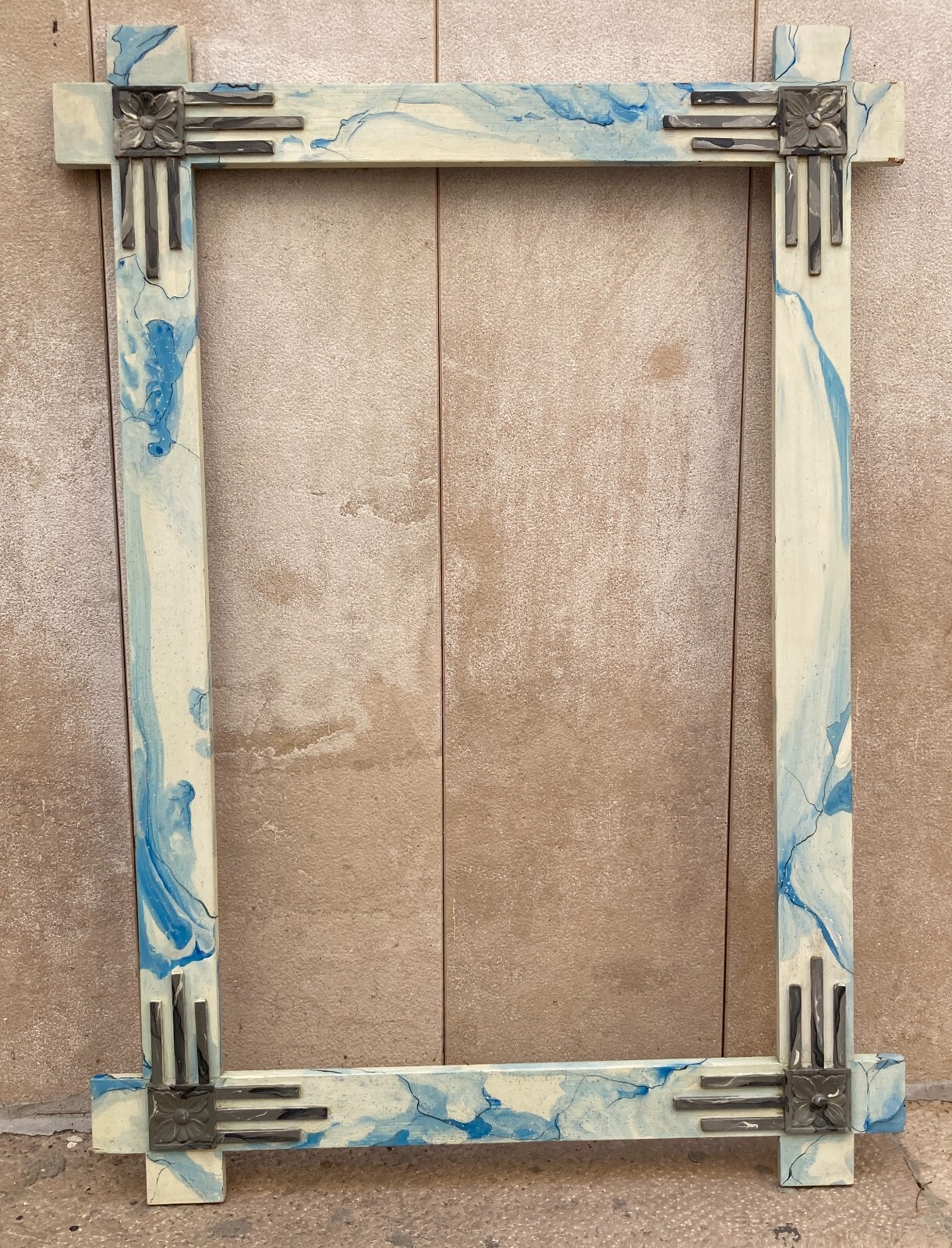 Cornice d'Epoca In Stile Liberty Con Decoro Marmorizzato