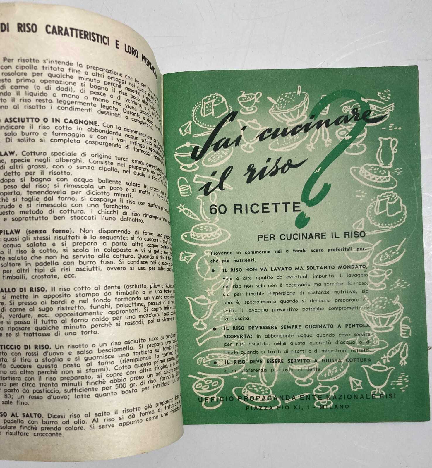 Ente Nazionale Risi: Sai Cucinare Il Riso? 60 Ricette Per Cucinare Il Riso (1956)