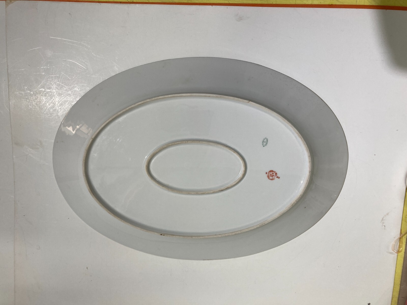 Decorativo Soprammobile, Grande Piatto In Porcellana Ginori Con Decoro Floreale Antico