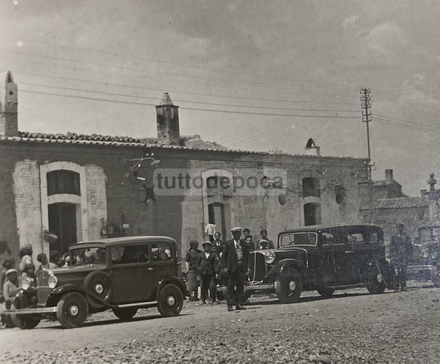 Puglia, Ascoli Satriano: Fotografia Originale, Automobili d'Epoca, Animata, 1933