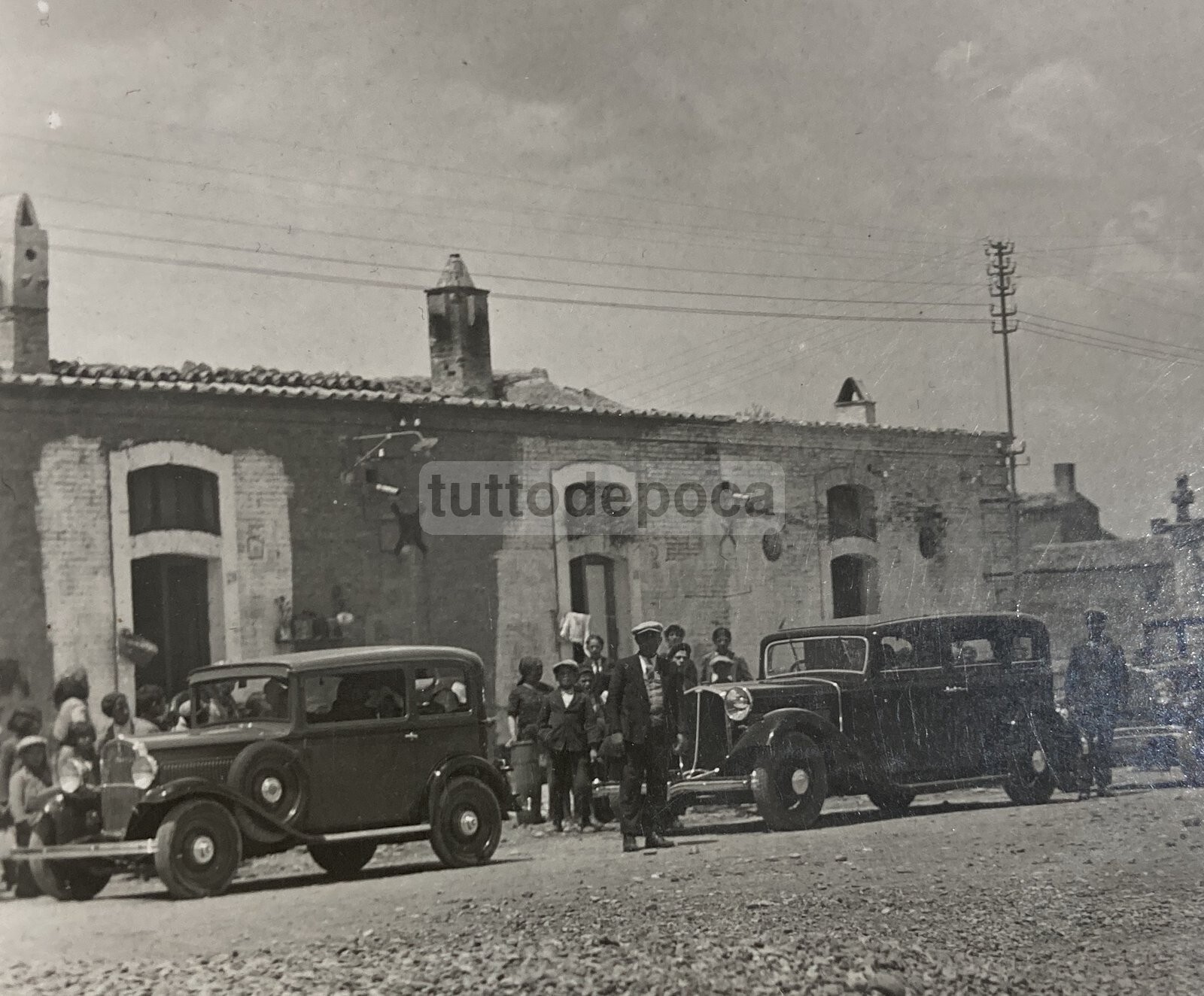 Puglia, Ascoli Satriano: Fotografia Originale, Automobili d'Epoca, Animata, 1933