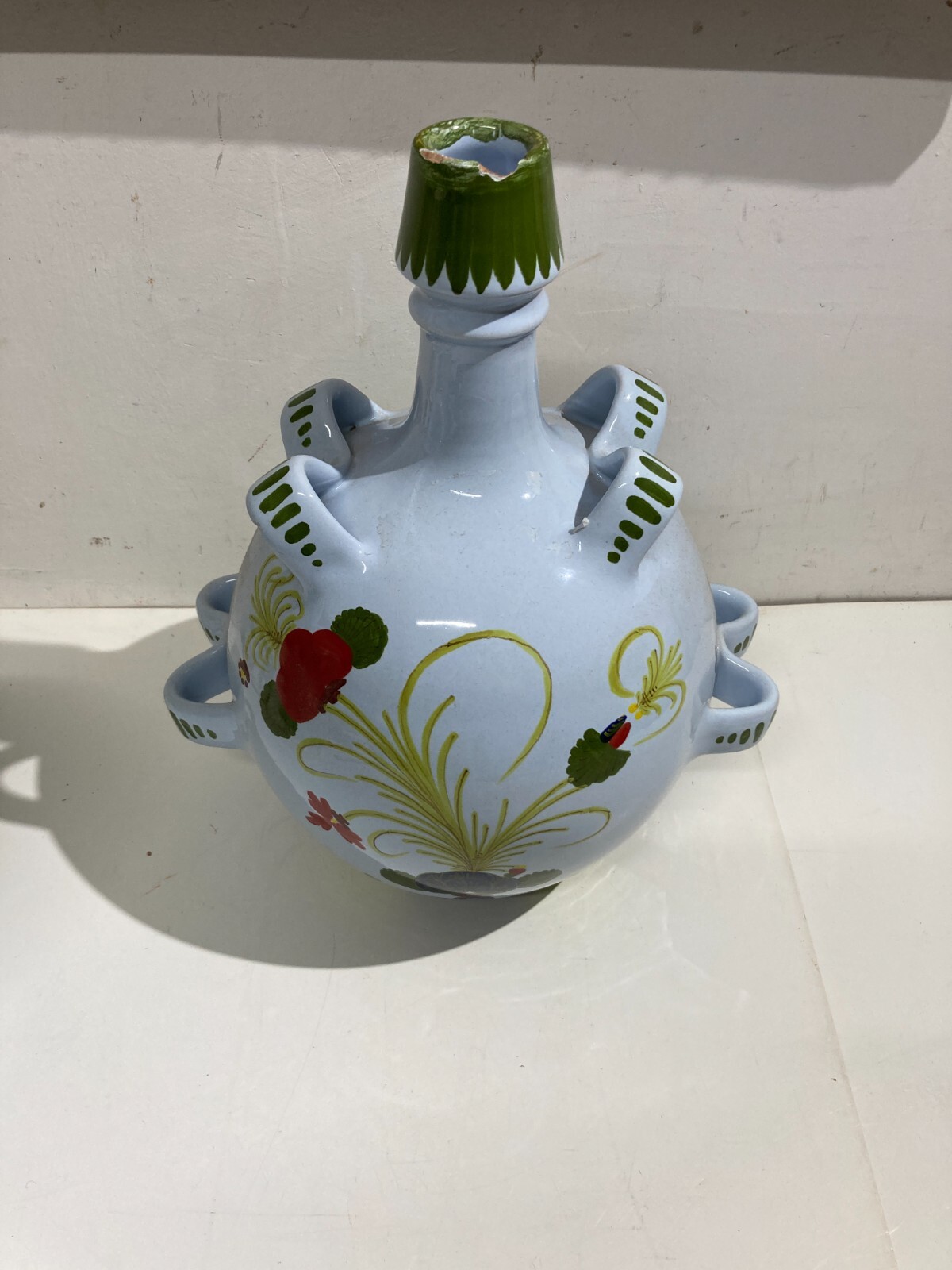 Artistico Soprammobile Ceramica Floreale Faenza Maestri Maiolicari Decorativa