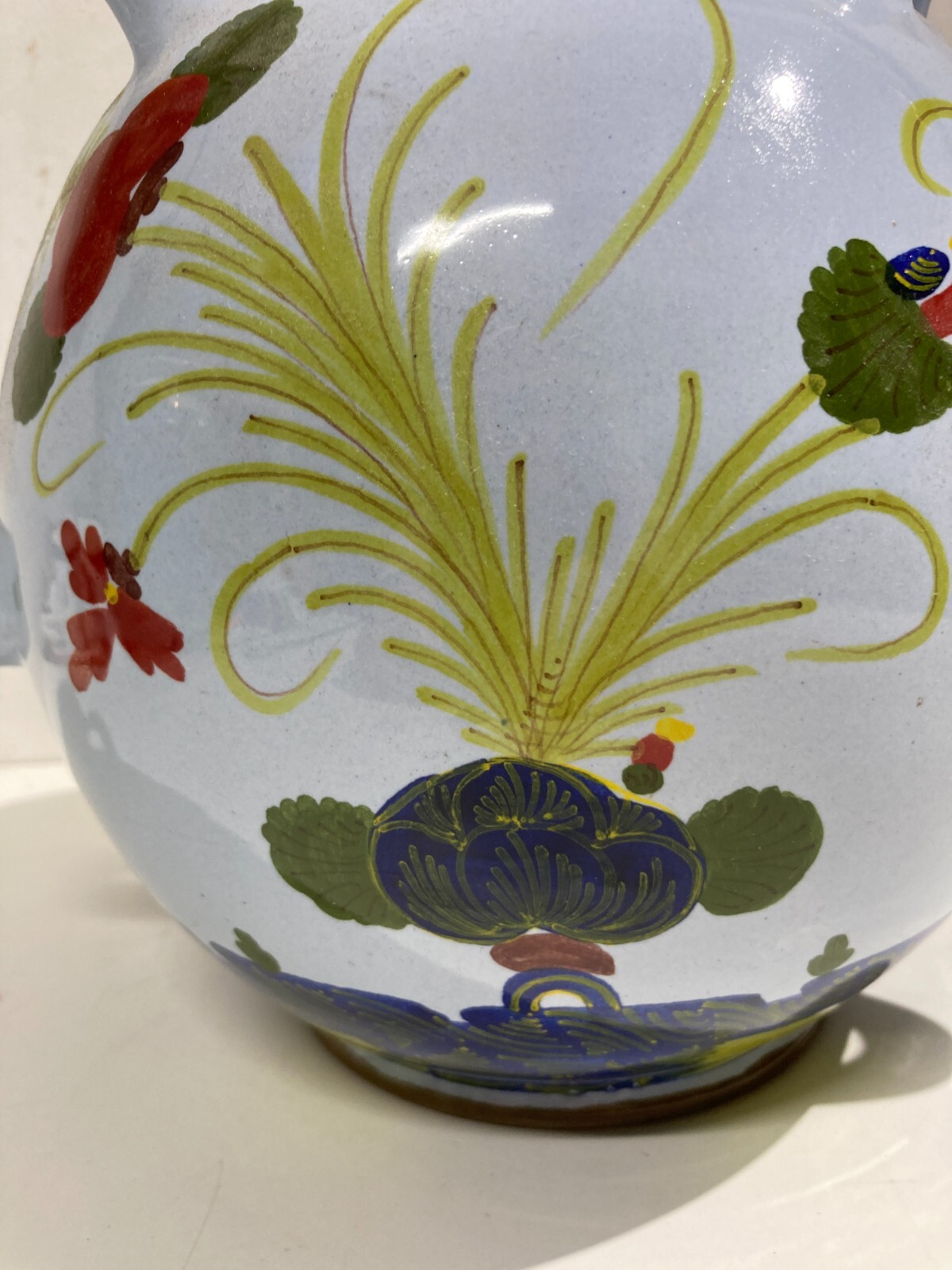 Artistico Soprammobile Ceramica Floreale Faenza Maestri Maiolicari Decorativa