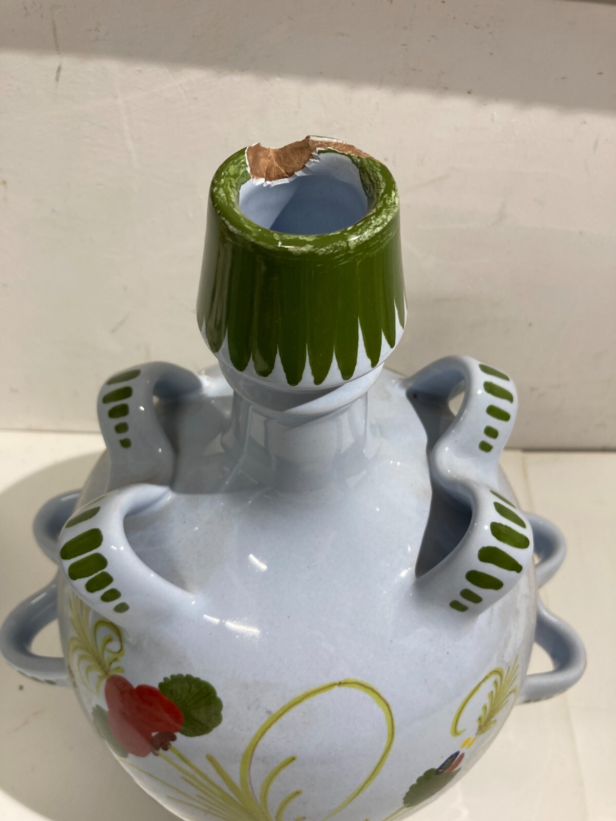Artistico Soprammobile Ceramica Floreale Faenza Maestri Maiolicari Decorativa
