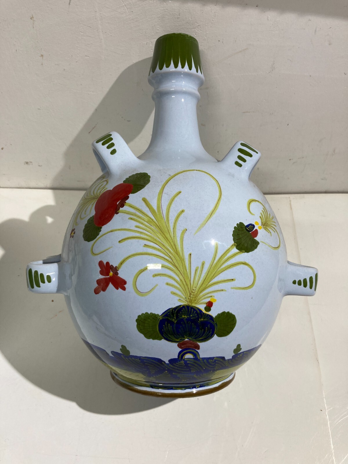 Artistico Soprammobile Ceramica Floreale Faenza Maestri Maiolicari Decorativa