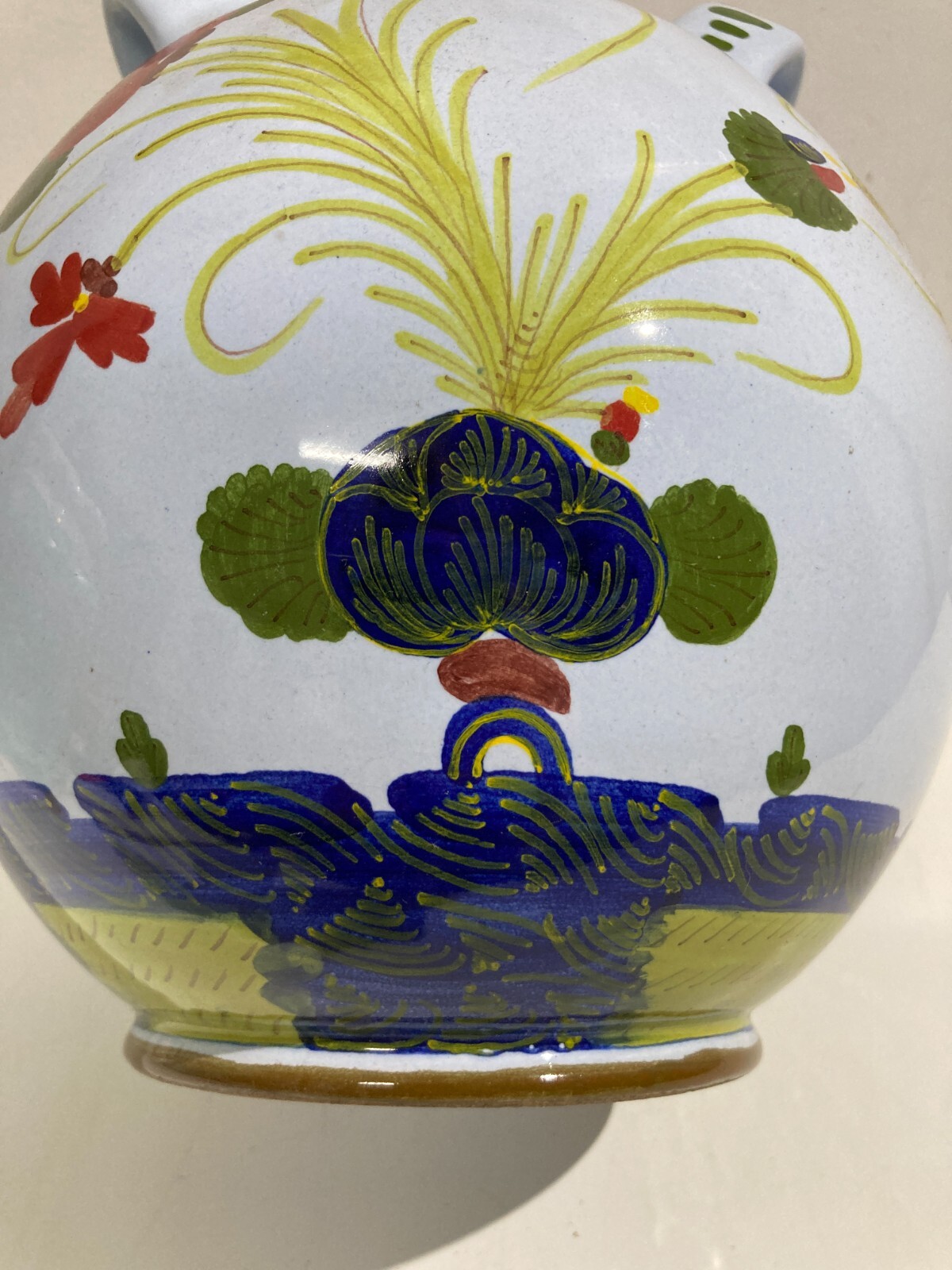 Artistico Soprammobile Ceramica Floreale Faenza Maestri Maiolicari Decorativa