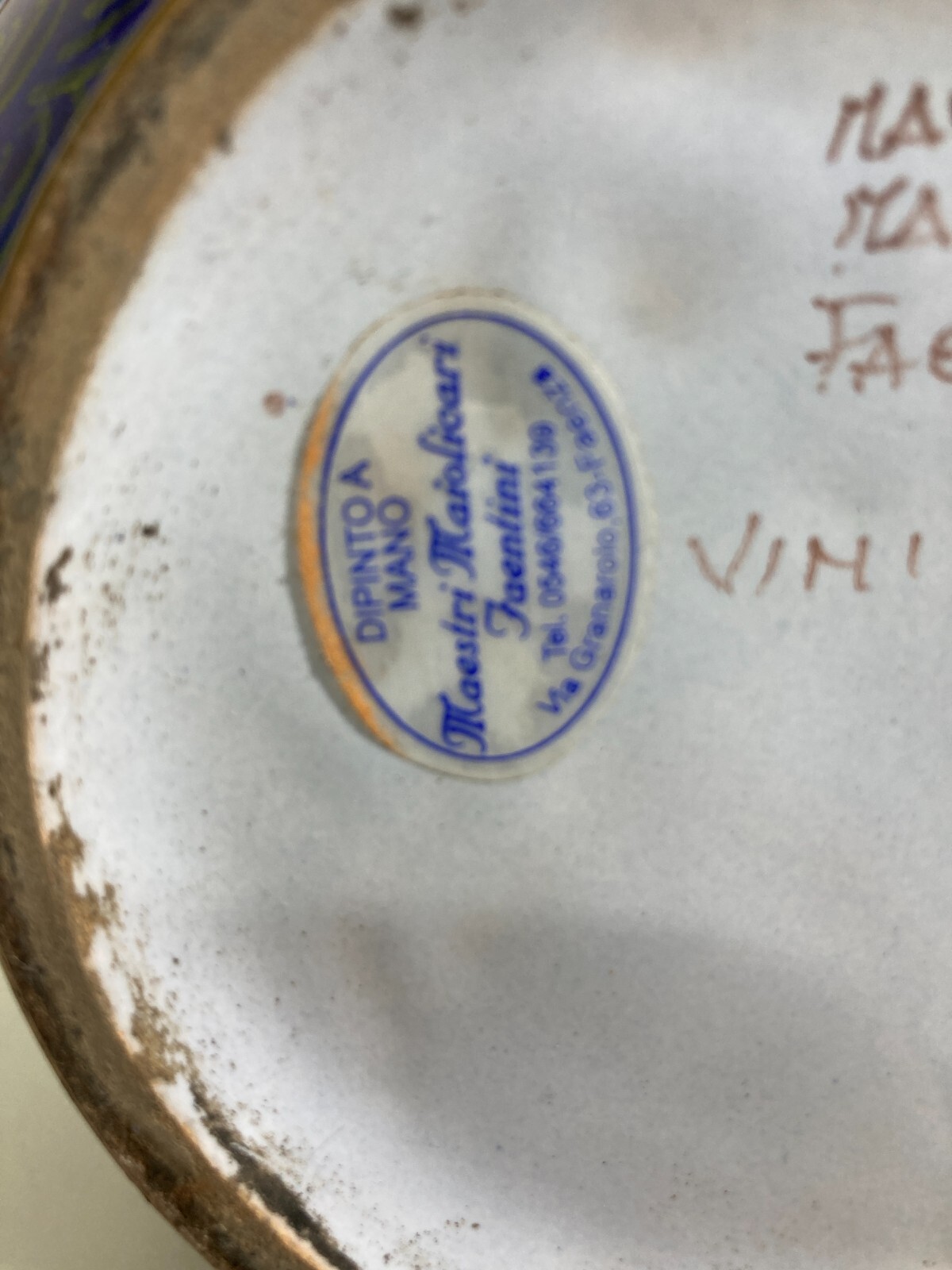 Artistico Soprammobile Ceramica Floreale Faenza Maestri Maiolicari Decorativa