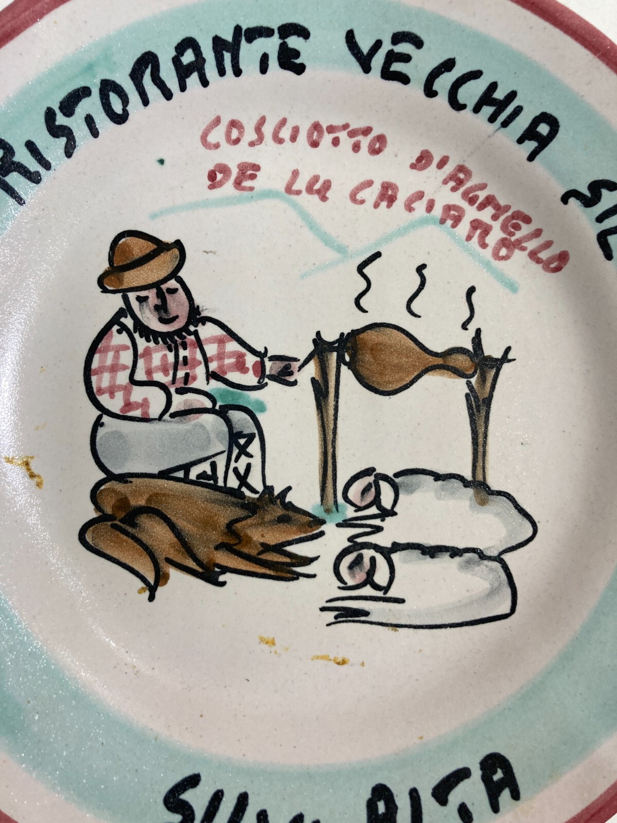 Piatto Pubblicitario Ristorante Vecchia Silvi, Solimene Vietri