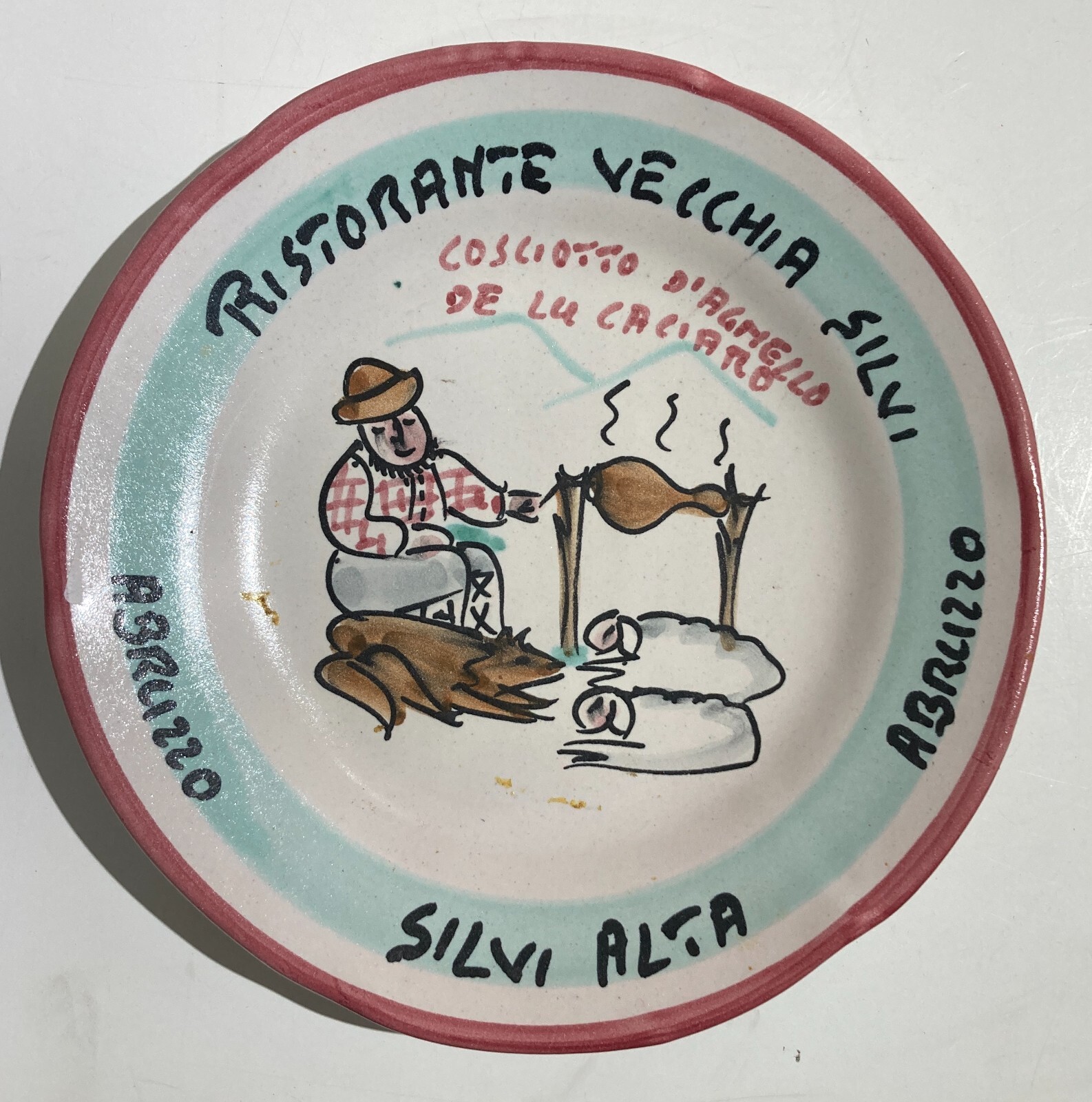 Piatto Pubblicitario Ristorante Vecchia Silvi, Solimene Vietri