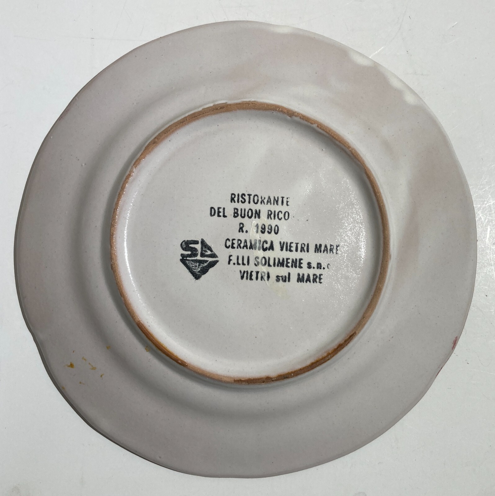 Piatto Pubblicitario Ristorante Vecchia Silvi, Solimene Vietri