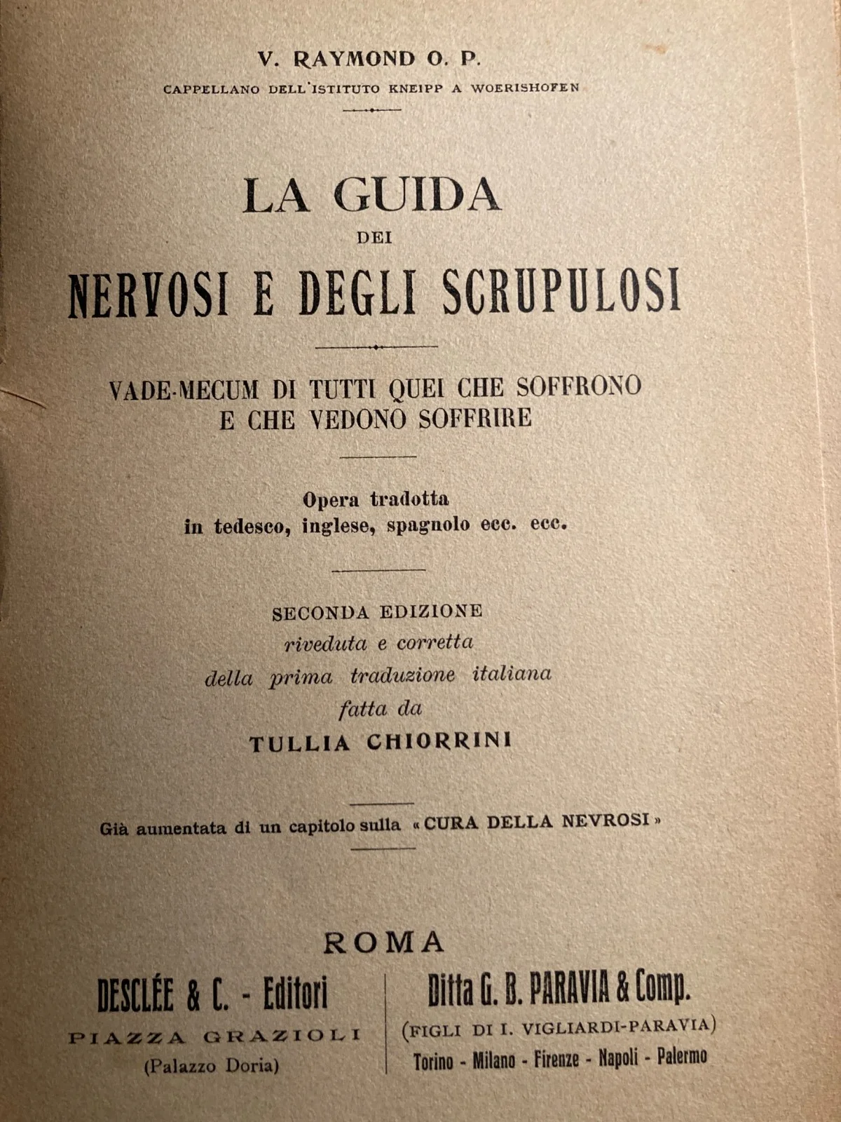 Neurology, Hysteria, Scruples, Sleep, Psychotherapy and Christian Perfection - Raymond, 1914
