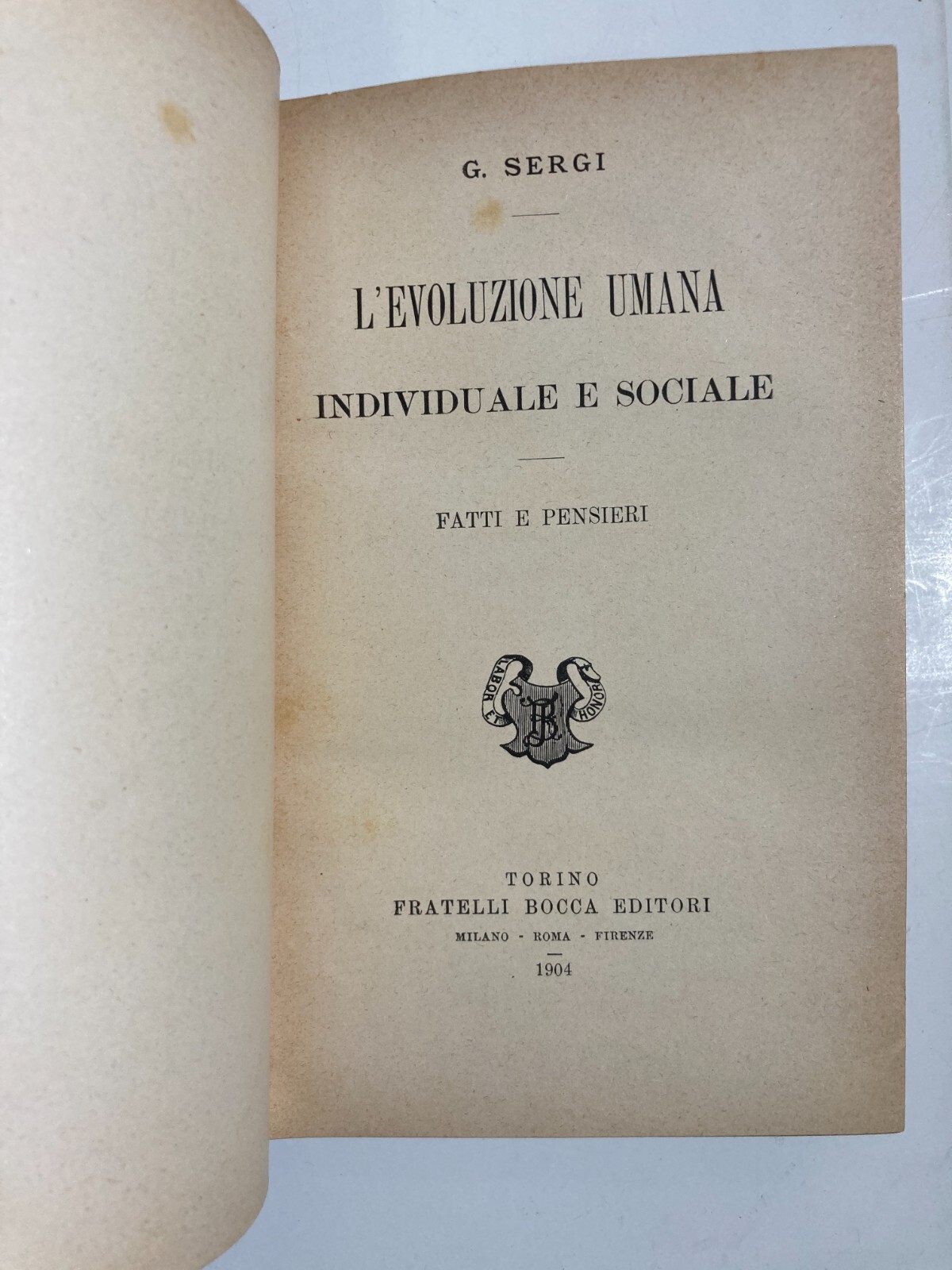 Evoluzione Umana, Famiglia, Arte E Scienza, Religioni, L'Abitato, La Donna   Sergi   1904