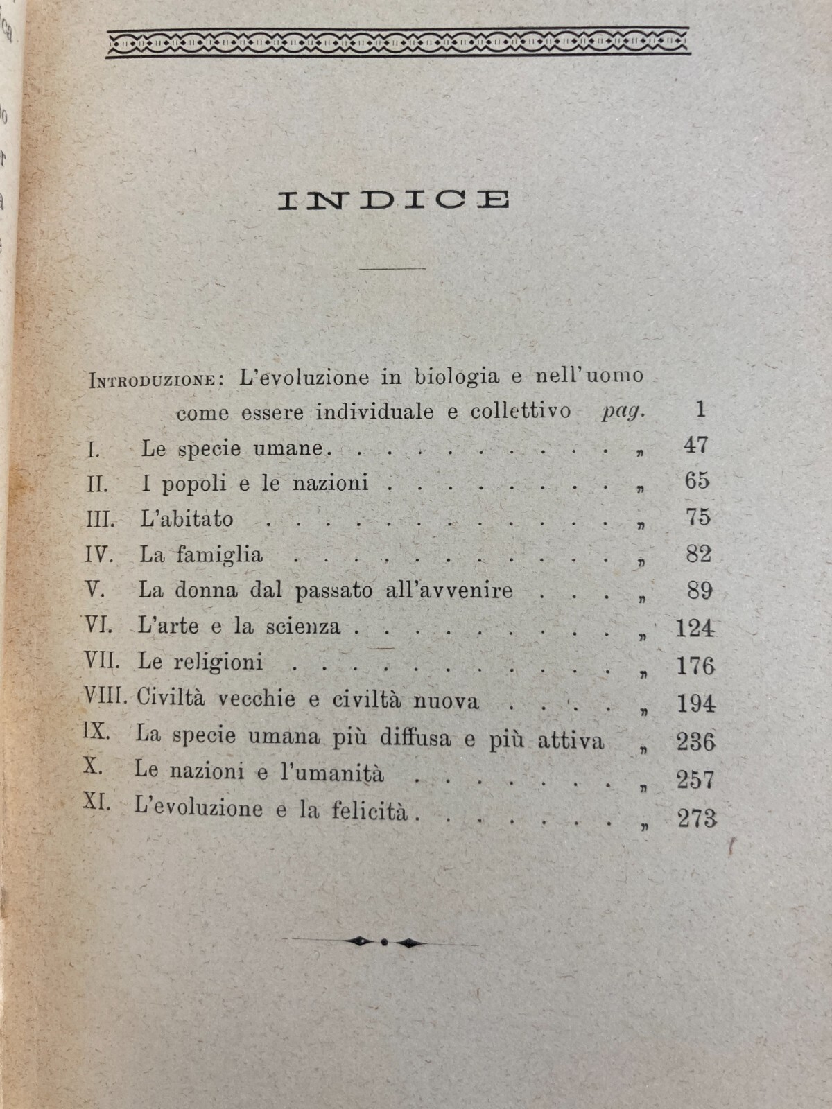 Evoluzione Umana, Famiglia, Arte E Scienza, Religioni, L'Abitato, La Donna   Sergi   1904