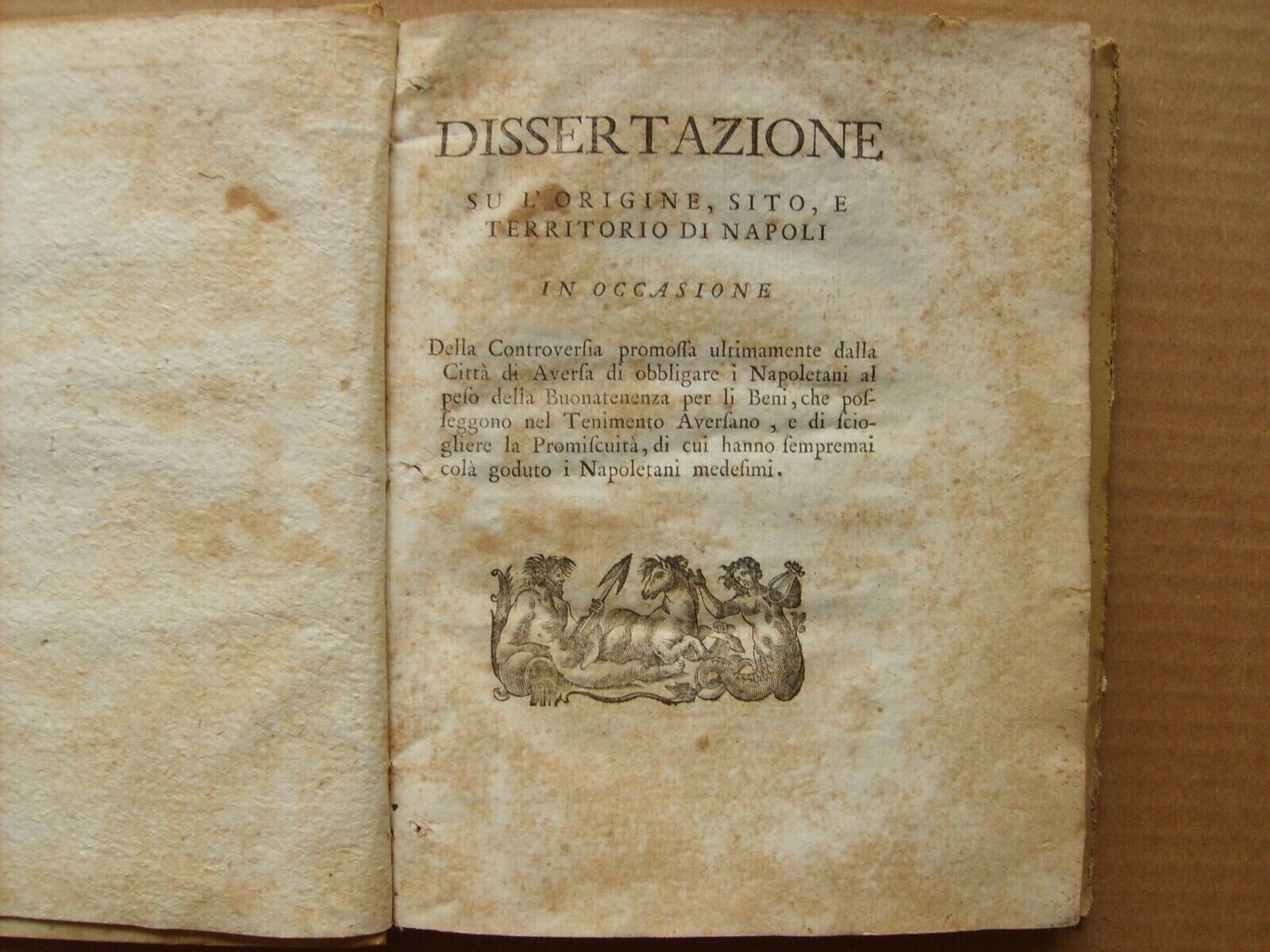 Napoli, Aversa: Antica Allegazione Giuridica Di Storia Locale Di Carlo Franchi (1754)
