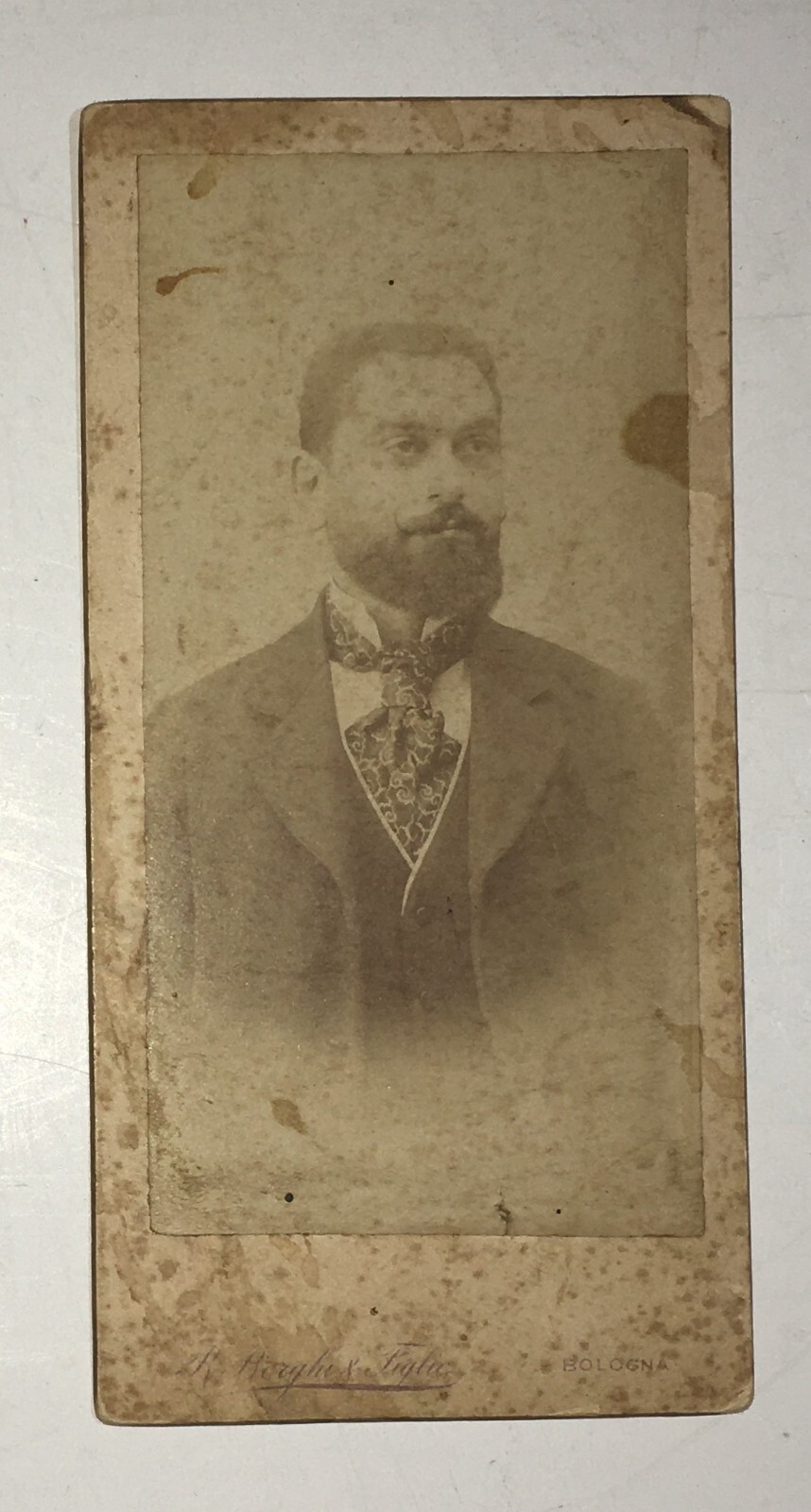 Bologna: Ritratto Fotografico Di Gentiluomo, Studio Borghi, Fine '800