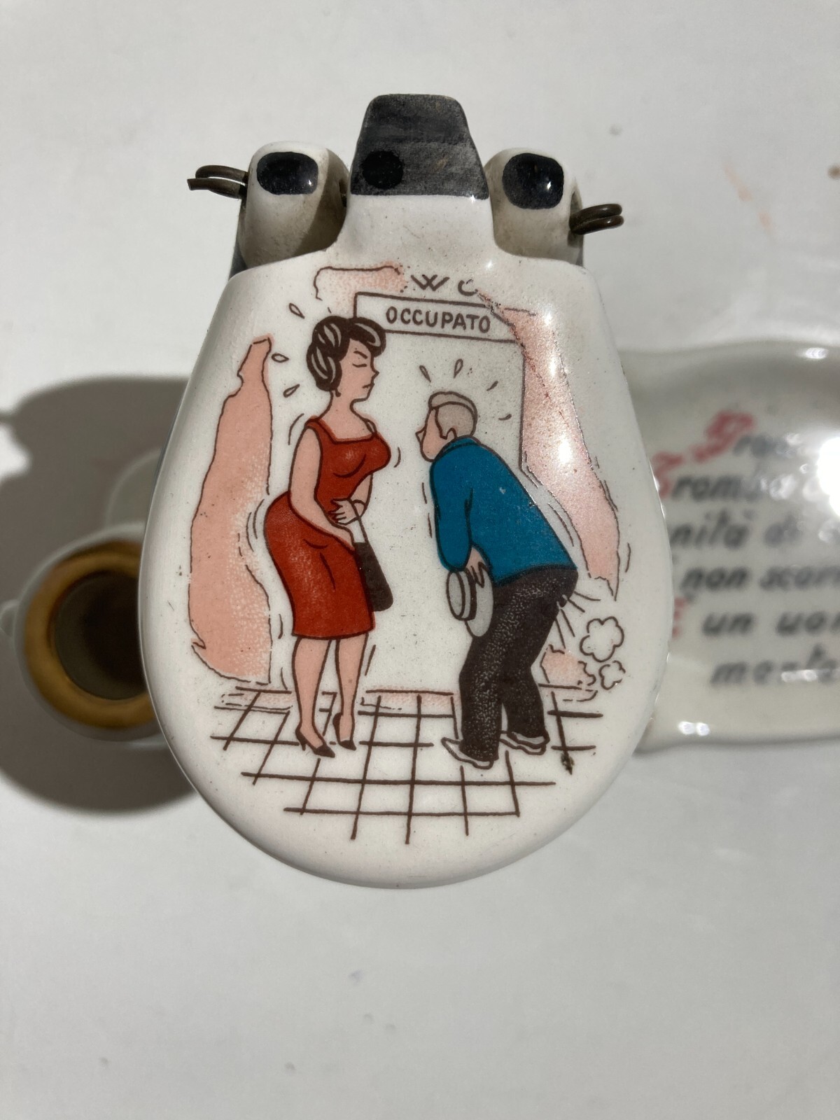 Umorismo, Sanitaria, Cessi, Scorregge: Divertente Posacenere Da Collezione Figurato