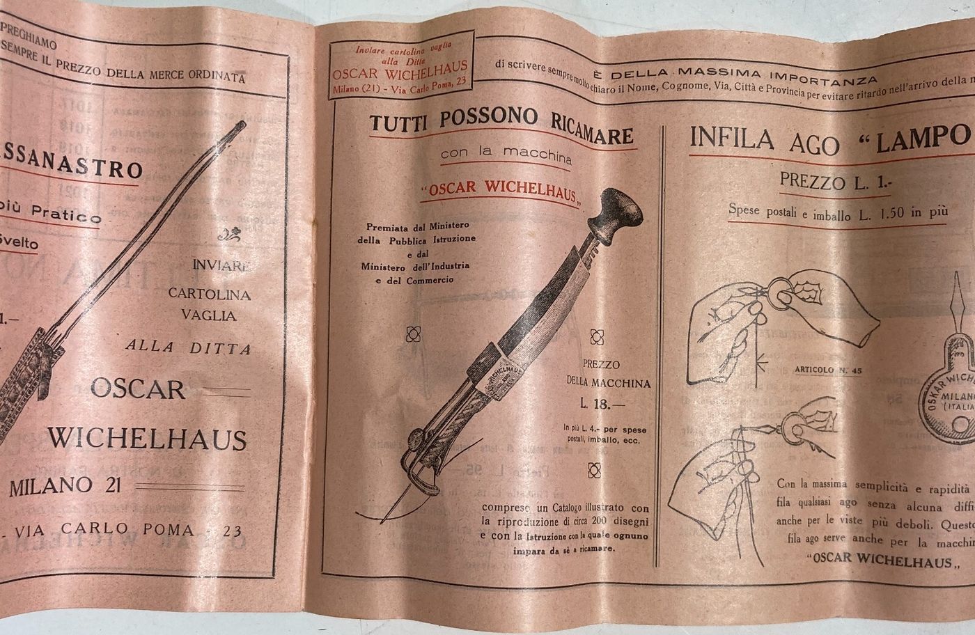 Arte Del Ricamo: Catalogo Pubblicitario Oscar Wichelhaus (1925)
