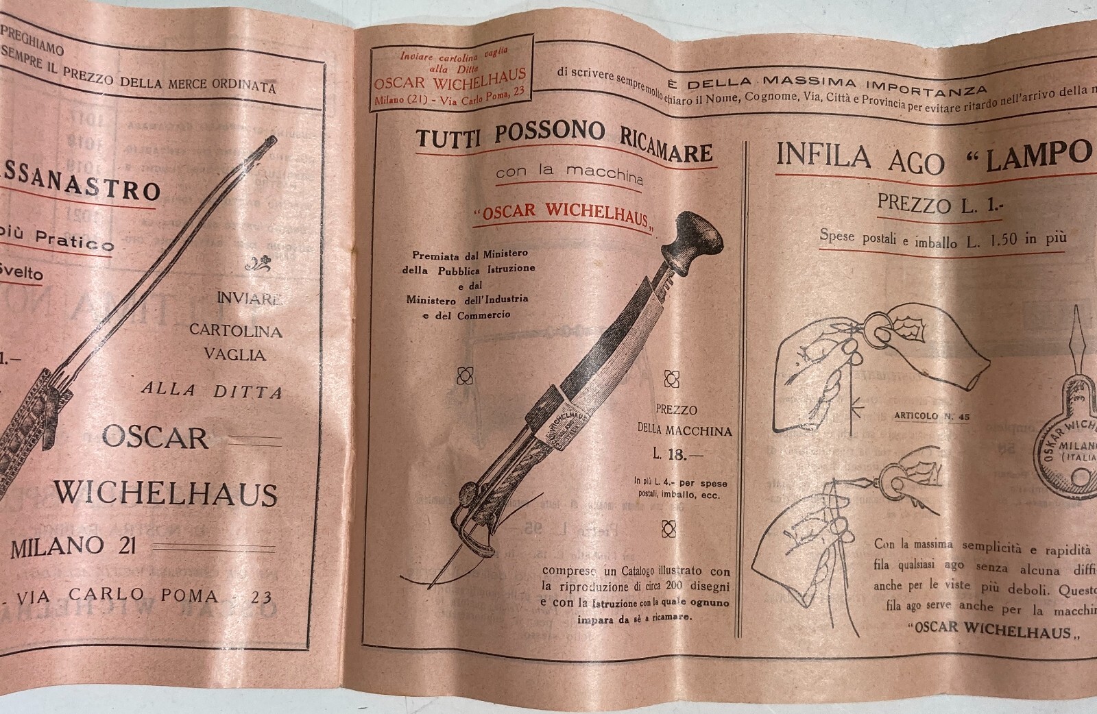 Arte Del Ricamo: Catalogo Pubblicitario Oscar Wichelhaus (1925)