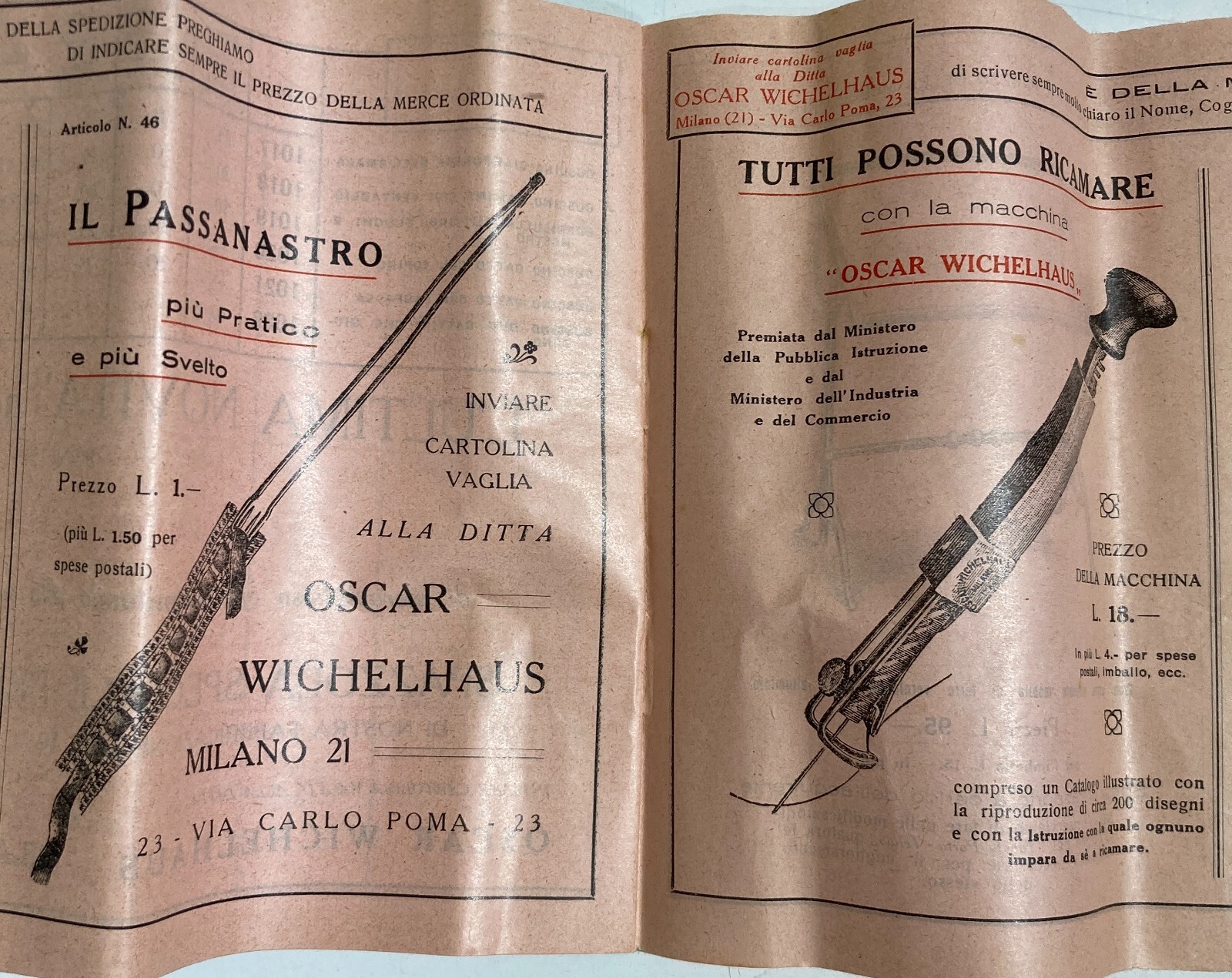 Arte Del Ricamo: Catalogo Pubblicitario Oscar Wichelhaus (1925)