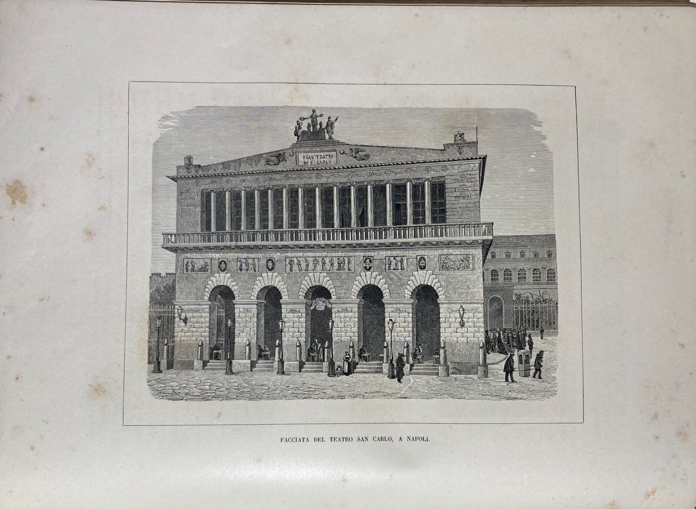 Napoli, Teatro San Carlo: Antica Veduta Animata, Prospettiva Architettonica E Portantina, 1891