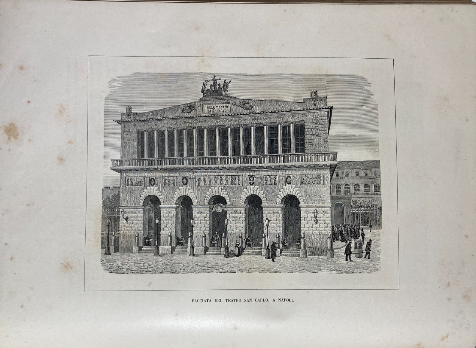 Napoli, Teatro San Carlo: Antica Veduta Animata, Prospettiva Architettonica E Portantina, 1891