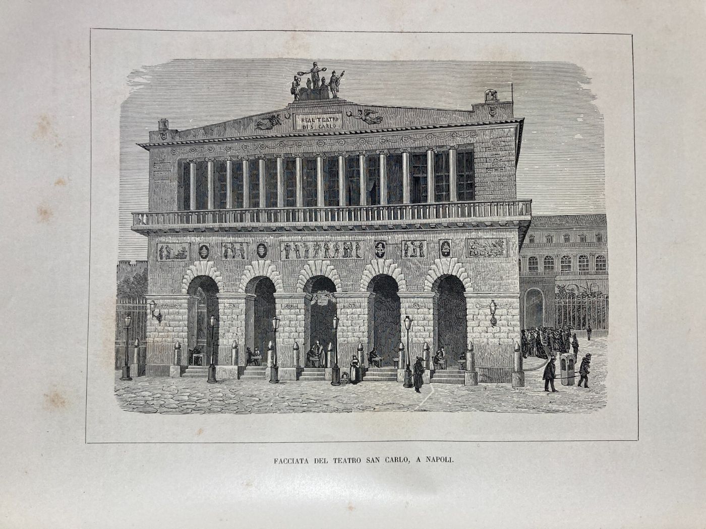Napoli, Teatro San Carlo: Antica Veduta Animata, Prospettiva Architettonica E Portantina, 1891