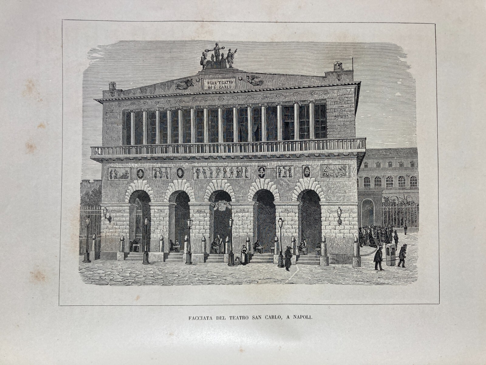 Napoli, Teatro San Carlo: Antica Veduta Animata, Prospettiva Architettonica E Portantina, 1891