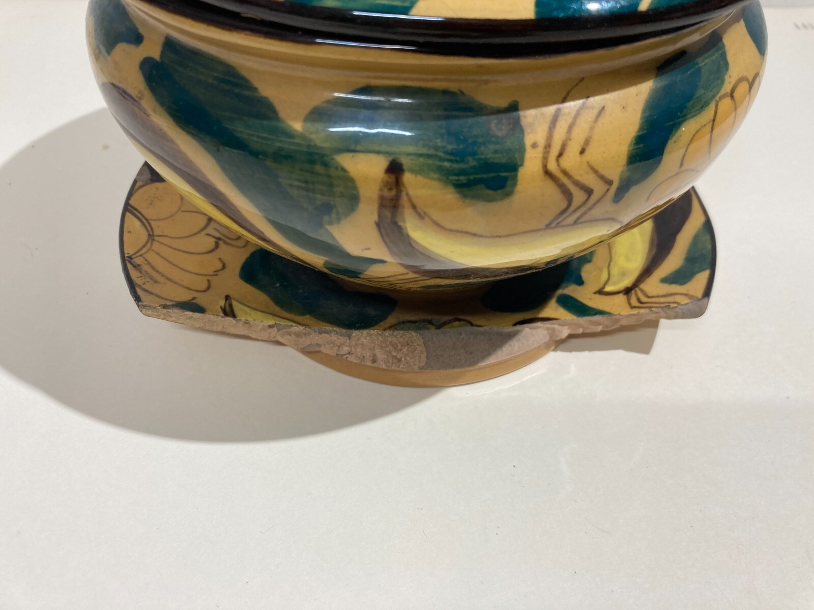 Ceramica Da Collezione Con Decoro Floreale Policromo Pubblicitaria Di Alimentari Di Lodi