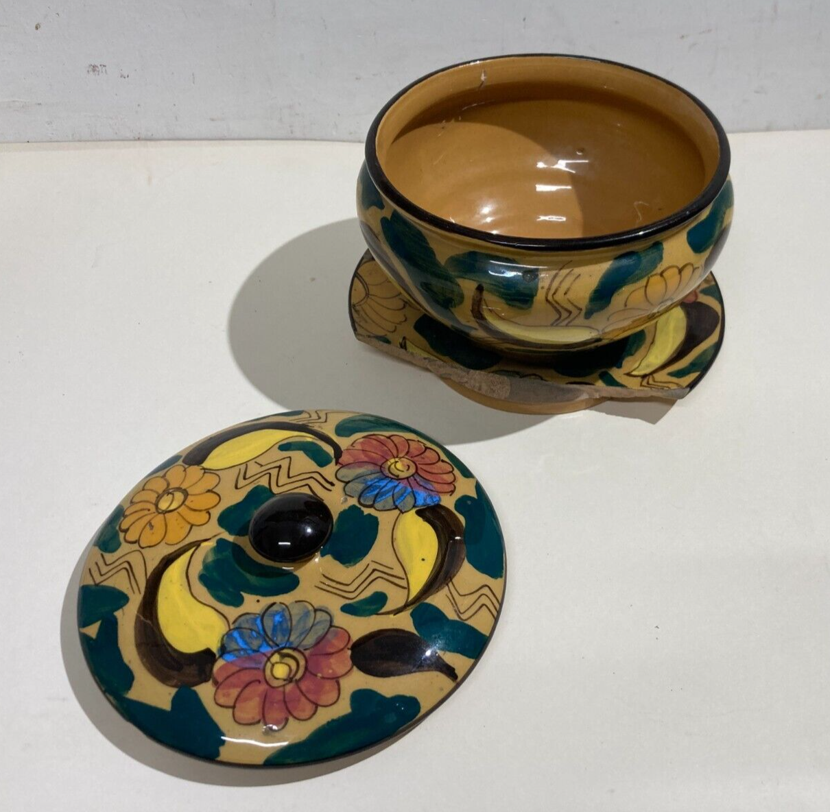 Ceramica Da Collezione Con Decoro Floreale Policromo Pubblicitaria Di Alimentari Di Lodi