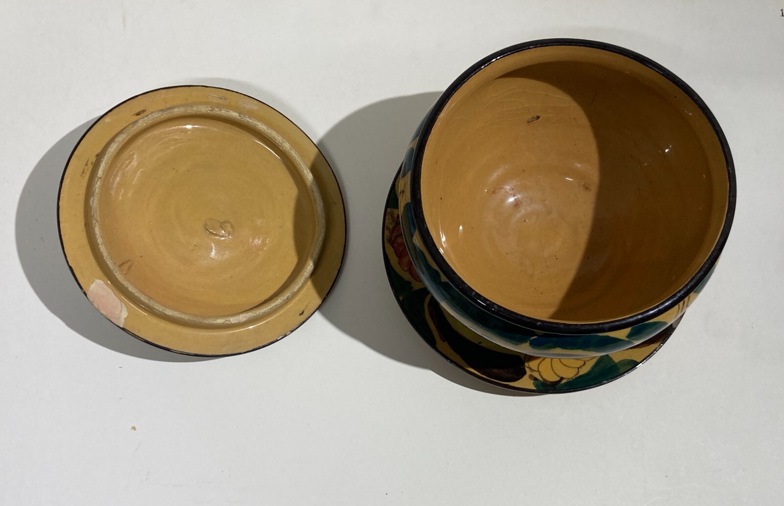 Ceramica Da Collezione Con Decoro Floreale Policromo Pubblicitaria Di Alimentari Di Lodi