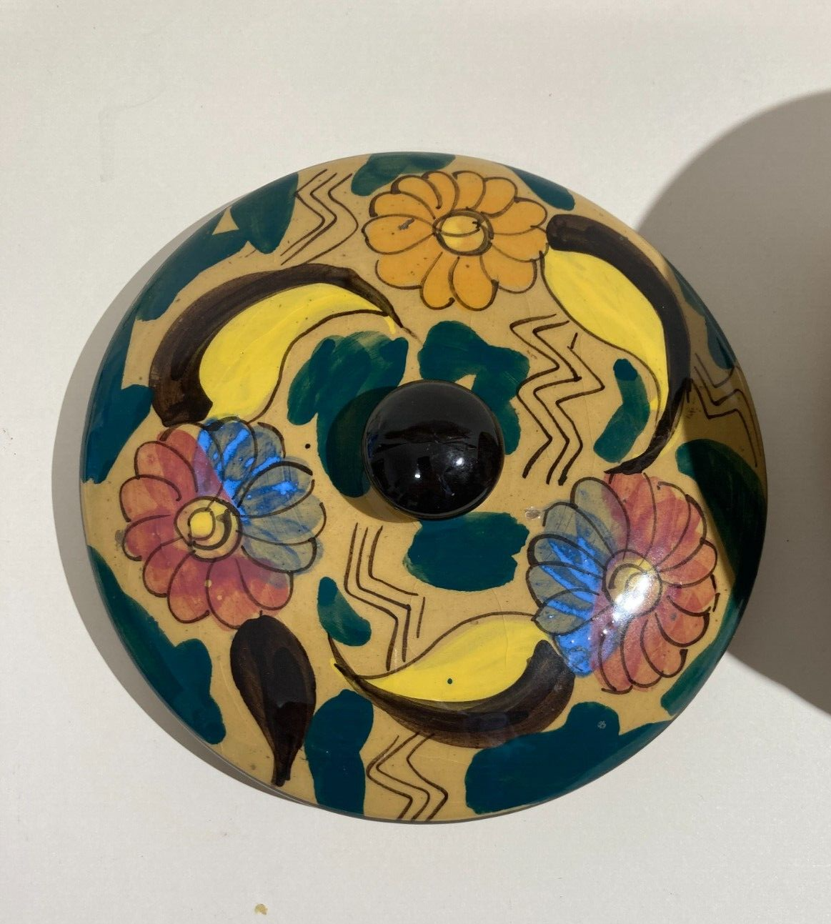Ceramica Da Collezione Con Decoro Floreale Policromo Pubblicitaria Di Alimentari Di Lodi