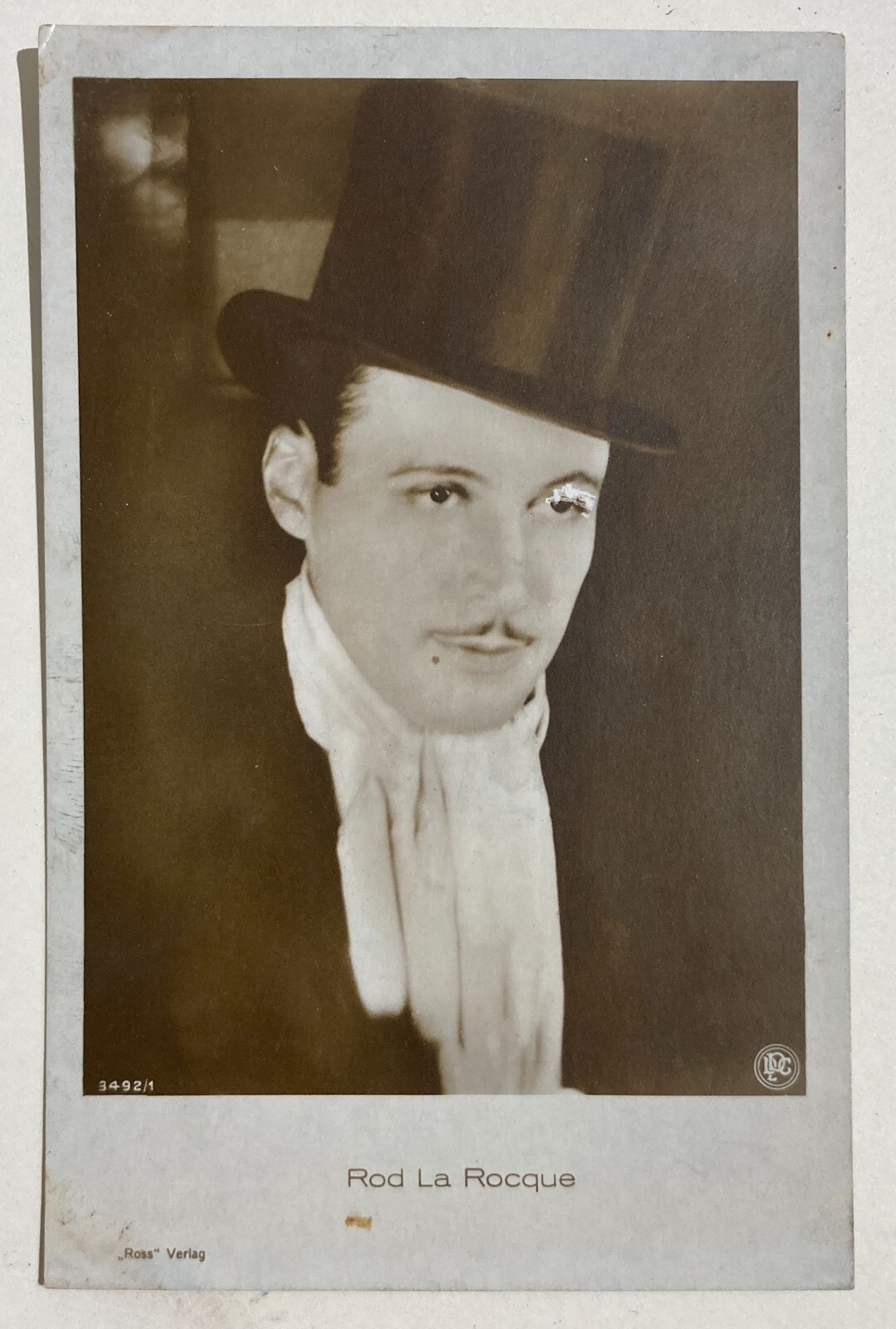 Arte Cinema Attori Celebri: Rod La Rocque. Fotocartolina d'Epoca, Stati Uniti