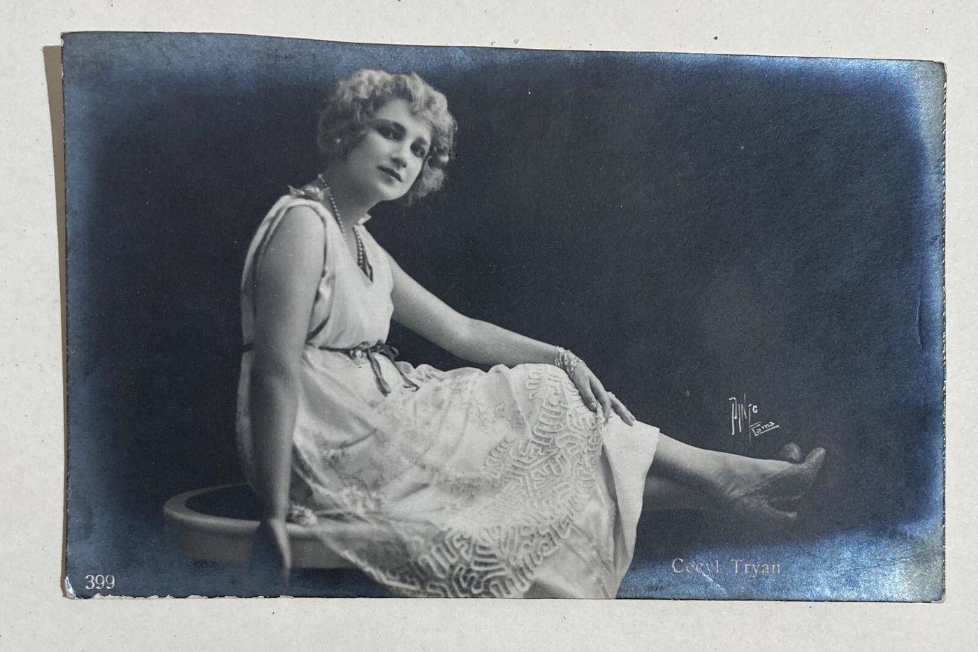 Cecyl Tryan: Antica Foto Cartolina Da Collezione