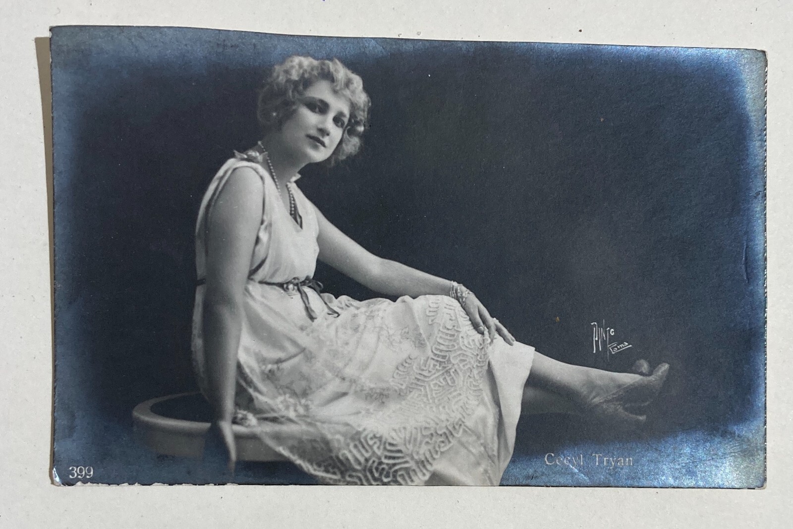 Cecyl Tryan: Antica Foto Cartolina Da Collezione